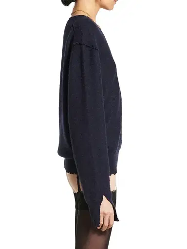 Balenciaga Women's Laurel Classic Inside-Out V-Neck Sweater | Thumbnail 4 Balenciaga Women's Laurel Classic Inside-Out V-Neck Sweater | Thumbnail 4