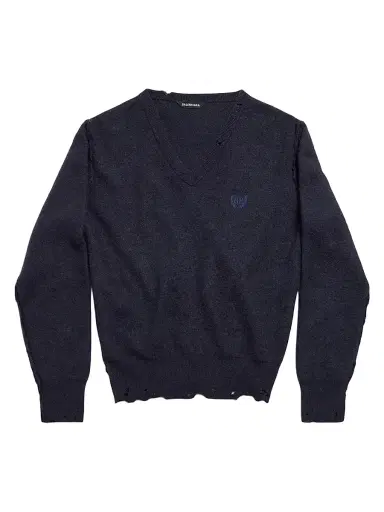 Balenciaga Women's Laurel Classic Inside-Out V-Neck Sweater | Thumbnail 1 Balenciaga Women's Laurel Classic Inside-Out V-Neck Sweater | Thumbnail 1