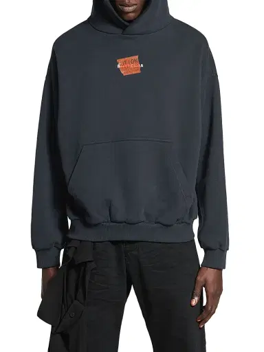 Balenciaga Men's Taped Back Medium Fit Hoodie - Faded Black - Size XXL | Thumbnail 5