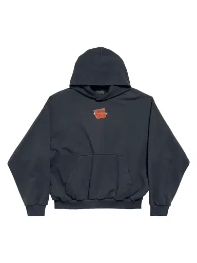 Balenciaga Men's Taped Back Medium Fit Hoodie - Faded Black - Size XXL | Thumbnail 1