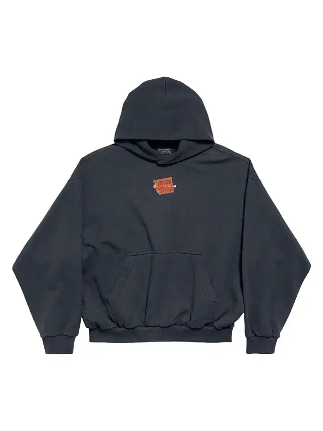 Balenciaga Men's Taped Back Medium Fit Hoodie - Faded Black
