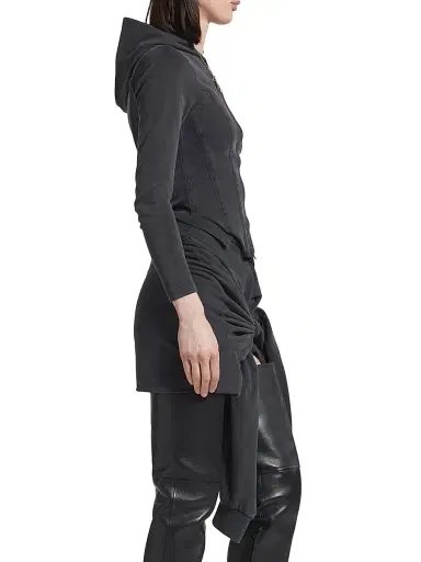 Balenciaga Women's Corseted Zip-Up Hoodie - Black Faded | Thumbnail 3 Balenciaga Women's Corseted Zip-Up Hoodie - Black Faded | Thumbnail 3