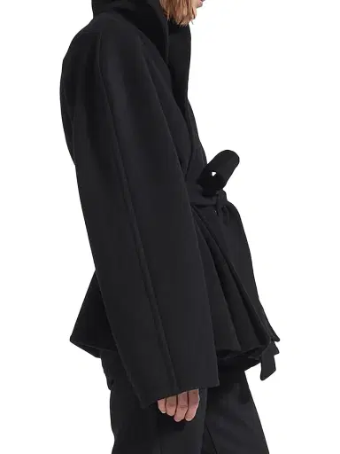 Balenciaga Women's Short Wrap Coat - Black - Size 4 | Thumbnail 3