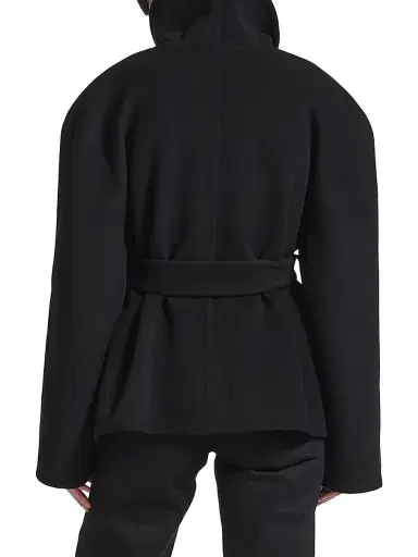 Balenciaga Women's Short Wrap Coat - Black - Size 4 | Thumbnail 4