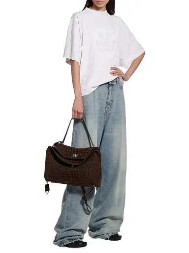 Balenciaga Women's Kittycat Cropped T-Shirt - Dirty White - Size XL | Thumbnail 5 Balenciaga Women's Kittycat Cropped T-Shirt - Dirty White - Size XL | Thumbnail 5