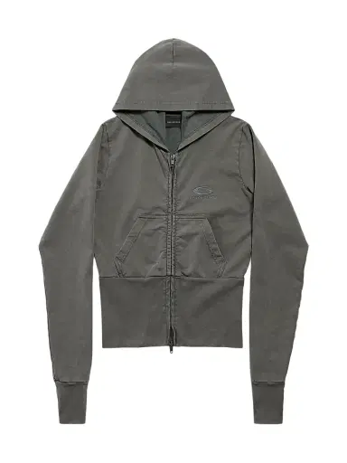 Balenciaga Women's Loop Sports Icon High Rib Zip-Up Hoodie - Grey | Thumbnail 1