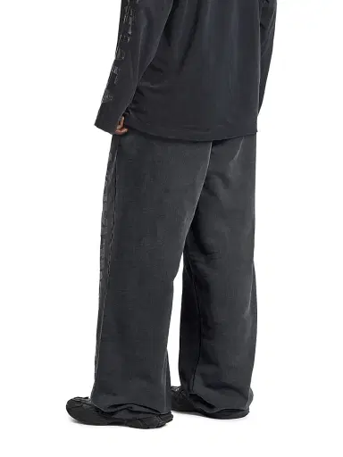 Balenciaga Men's Transparent Tape Baggy Pants - Faded Black White | Thumbnail 3