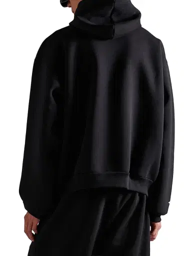 Balenciaga Men's 3B Sports Icon Zip-Up Hoodie - Washed Black White - Size XL | Thumbnail 4 Balenciaga Men's 3B Sports Icon Zip-Up Hoodie - Washed Black White - Size XL | Thumbnail 4