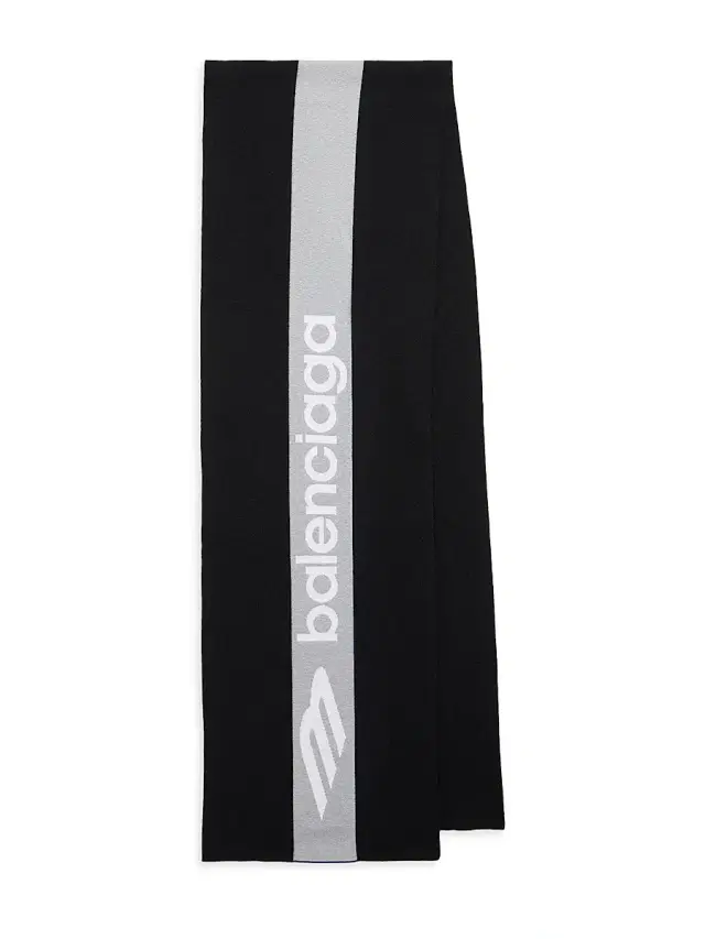 Balenciaga Men's 3B Sports Icon Sporty Scarf - Black White