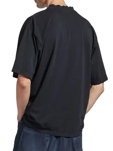 Balenciaga Men's Cursive Medium Fit T-Shirt - Black White - Size XL | Thumbnail 3 Balenciaga Men's Cursive Medium Fit T-Shirt - Black White - Size XL | Thumbnail 3
