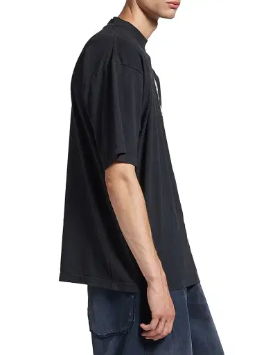 Balenciaga Men's Cursive Medium Fit T-Shirt - Black White - Size XL | Thumbnail 4 Balenciaga Men's Cursive Medium Fit T-Shirt - Black White - Size XL | Thumbnail 4