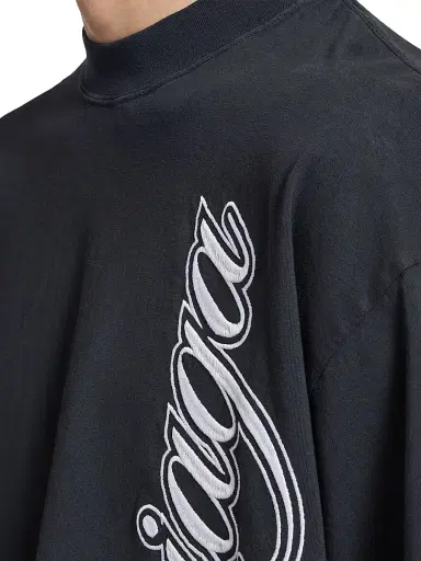 Balenciaga Men's Cursive Medium Fit T-Shirt - Black White - Size XL | Thumbnail 5 Balenciaga Men's Cursive Medium Fit T-Shirt - Black White - Size XL | Thumbnail 5