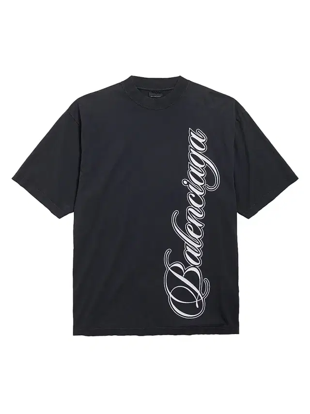 Men's Cursive Medium Fit T-Shirt - Black White Men's Cursive Medium Fit T-Shirt - Black White