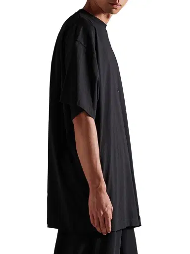 Balenciaga Men's 3B Sports Icon Oversized T-Shirt - Washed Black White - Size Large | Thumbnail 4