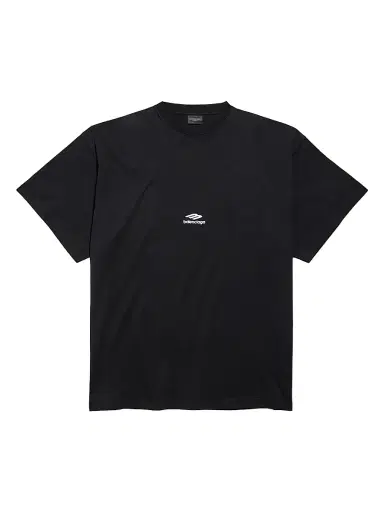 Balenciaga Men's 3B Sports Icon Oversized T-Shirt - Washed Black White - Size Large | Thumbnail 1