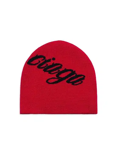 Balenciaga Men's Big B Beanie - Red Black | Thumbnail 2