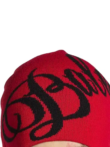 Balenciaga Men's Big B Beanie - Red Black | Thumbnail 3