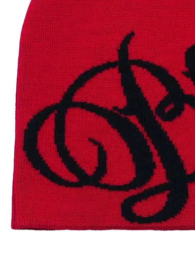 Balenciaga Men's Big B Beanie - Red Black | Thumbnail 4