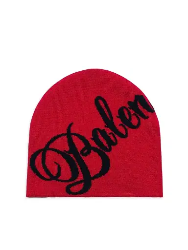 Balenciaga Men's Big B Beanie - Red Black | Thumbnail 1