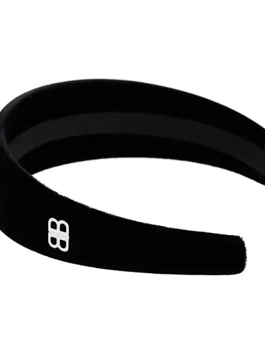 Balenciaga Women's Holli Flat Headband - Black Shiny Silver | Thumbnail 2 Balenciaga Women's Holli Flat Headband - Black Shiny Silver | Thumbnail 2