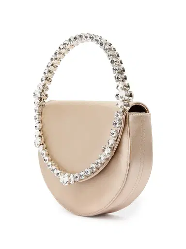 L'Alingi Women's Lily Crystal-Embellished Satin Clutch - Champagne | Thumbnail 2 L'Alingi Women's Lily Crystal-Embellished Satin Clutch - Champagne | Thumbnail 2