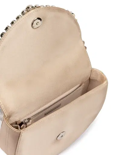 L'Alingi Women's Lily Crystal-Embellished Satin Clutch - Champagne | Thumbnail 3 L'Alingi Women's Lily Crystal-Embellished Satin Clutch - Champagne | Thumbnail 3
