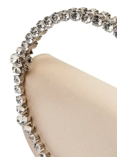 L'Alingi Women's Lily Crystal-Embellished Satin Clutch - Champagne | Thumbnail 5 L'Alingi Women's Lily Crystal-Embellished Satin Clutch - Champagne | Thumbnail 5