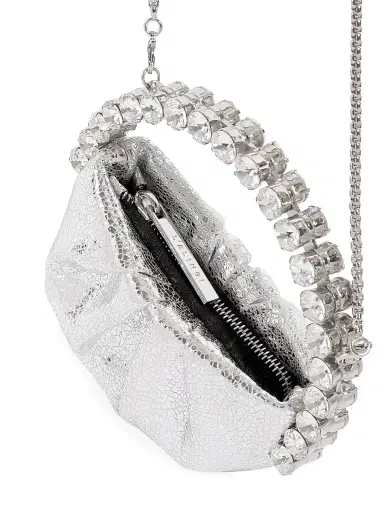 L'Alingi Women's Micro Eternity Crystal-Embellished Leather Convertible Clutch - Silver | Thumbnail 3