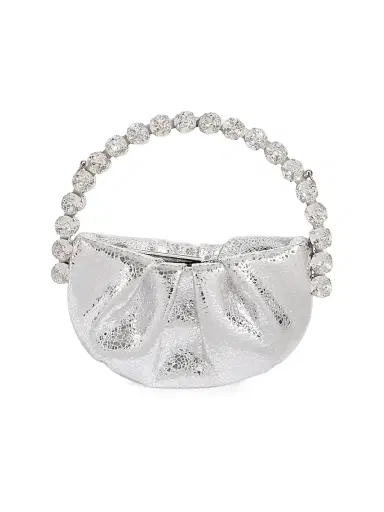 L'Alingi Women's Micro Eternity Crystal-Embellished Leather Convertible Clutch - Silver | Thumbnail 1