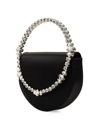 L'Alingi Women's Lily Crystal-Embellished Satin Top Handle Bag - Black | Thumbnail 3 L'Alingi Women's Lily Crystal-Embellished Satin Top Handle Bag - Black | Thumbnail 3