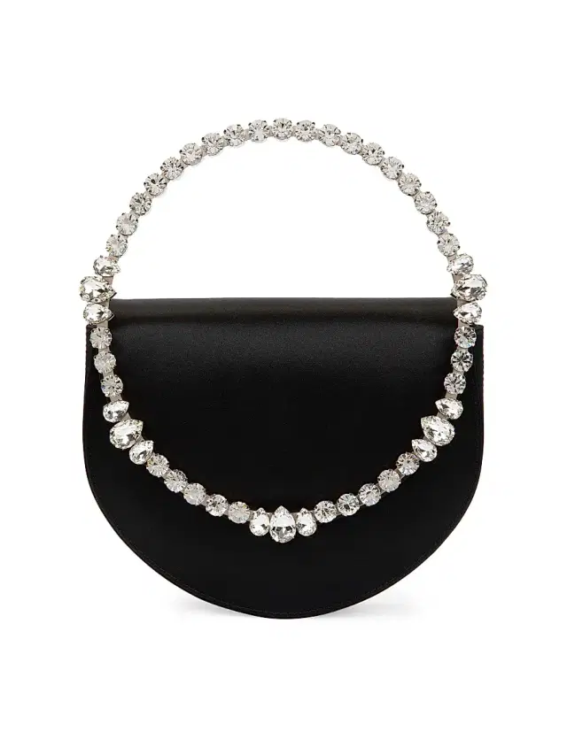 L'Alingi Women's Lily Crystal-Embellished Satin Top Handle Bag - Black