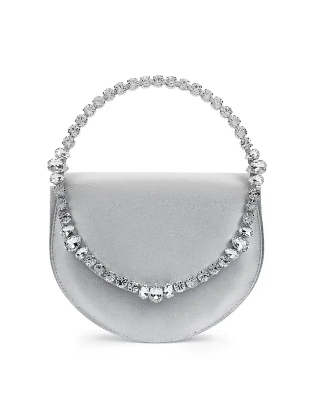 Women's Lily Embellished Metallic Clutch - Silver
