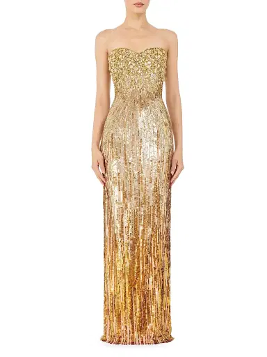 Jenny Packham Women's Cesonia Embellished Strapless Column Gown | Thumbnail 2 Jenny Packham Women's Cesonia Embellished Strapless Column Gown | Thumbnail 2