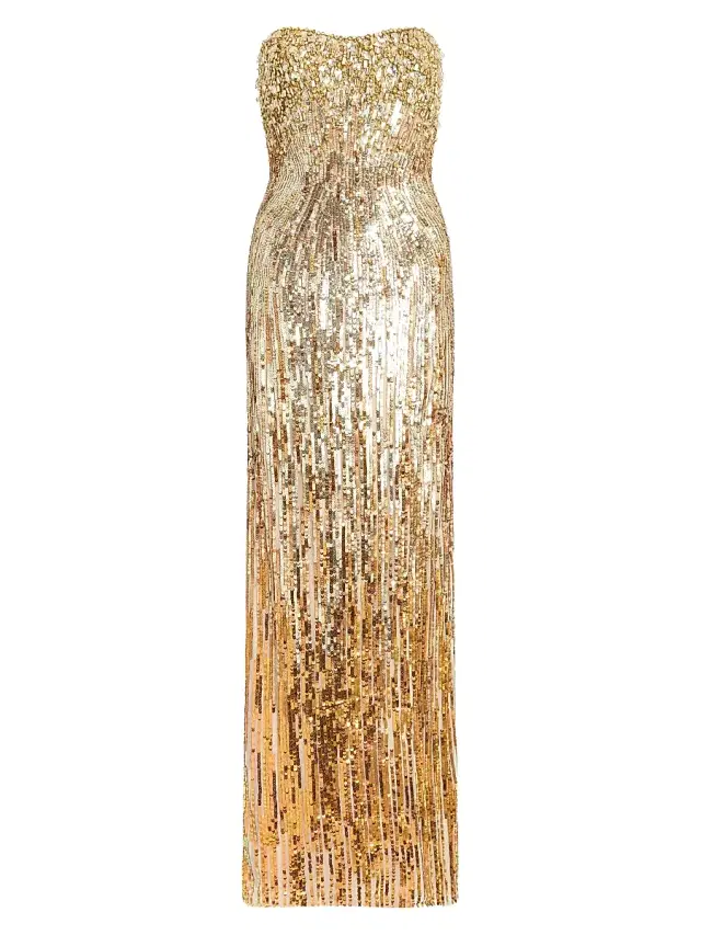 Women's Cesonia Embellished Strapless Column Gown - Illusion