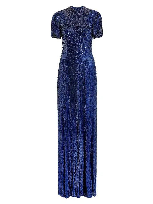 Jenny Packham Women's Jourdain Lattice Embellished Gown - Midnight Kiss