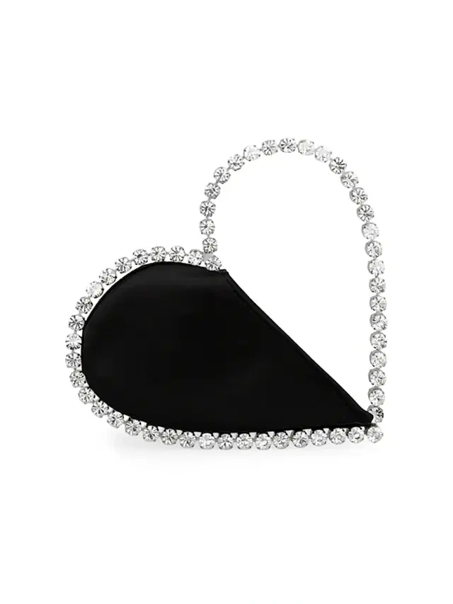 L'Alingi Women's Love Crystal-Embellished Leather Clutch - Black