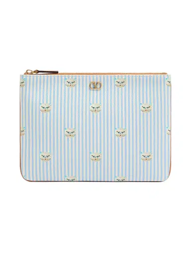 Valentino Garavani Men's VLogo Signature Pouch in Grainy Calfskin | Thumbnail 1