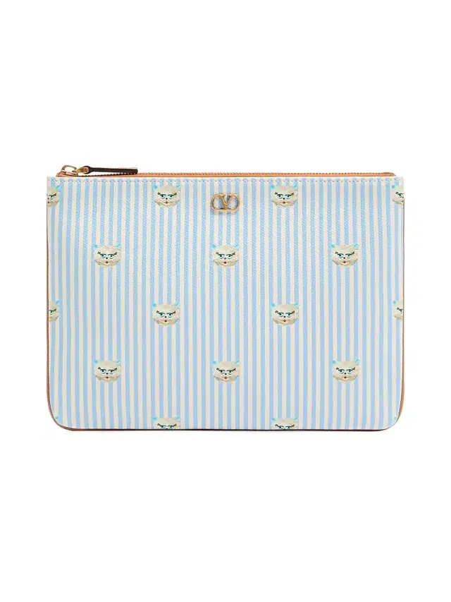 Valentino Garavani Men's VLogo Signature Pouch in Grainy Calfskin - Azure