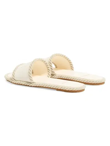 Valentino Garavani Women's VLogo Torchon Slide Sandals in Nappa Leather - Ivory - Size 5 | Thumbnail 3