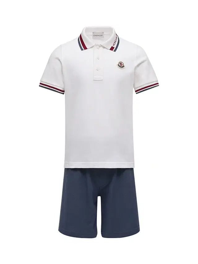 Little Boy's & Boy's Set in Cotton Piquet - White Blue