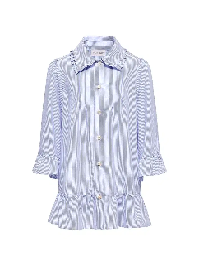 Moncler Little Girl's & Girl's Shirt Dress with Stripes - Light Blue
