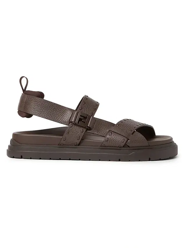 Men's Chunky Leather Sandals - Chocolate