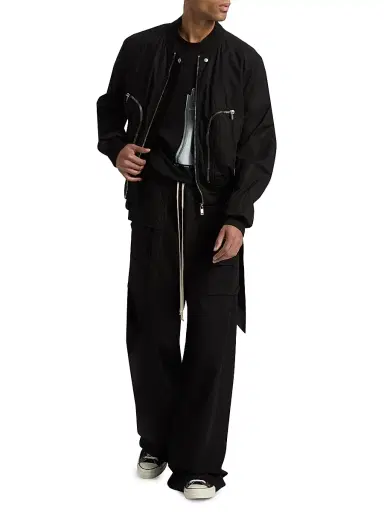 DRKSHDW by Rick Owens Men's Bauhaus Flight Bomber Jacket - Black - Size XL | Thumbnail 2