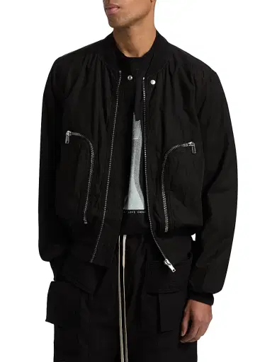 DRKSHDW by Rick Owens Men's Bauhaus Flight Bomber Jacket - Black - Size XL | Thumbnail 3