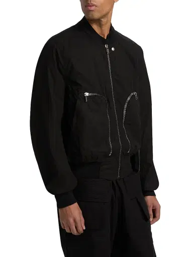 DRKSHDW by Rick Owens Men's Bauhaus Flight Bomber Jacket - Black - Size XL | Thumbnail 4