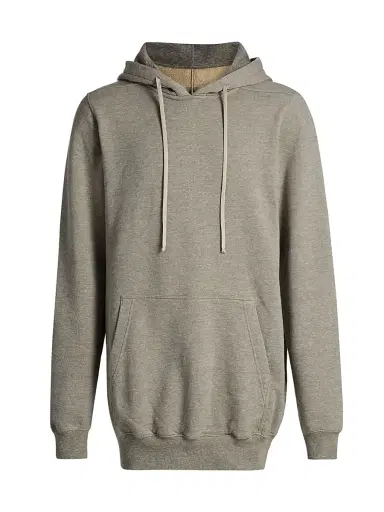 DRKSHDW by Rick Owens Men's Felpa Elongated Hoodie - Grey Melange - Size XXL | Thumbnail 1