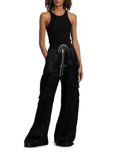 Rick Owens Women's Cargobelas Wide-Leg Cargo Pants - Black - Size 6 | Thumbnail 2 Rick Owens Women's Cargobelas Wide-Leg Cargo Pants - Black - Size 6 | Thumbnail 2