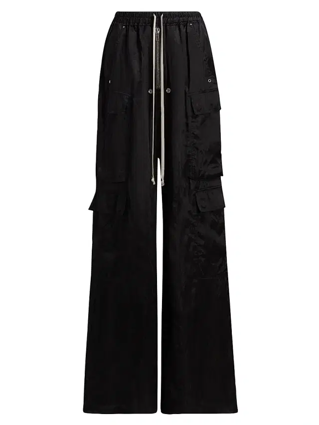 Rick Owens Women's Cargobelas Wide-Leg Cargo Pants - Black