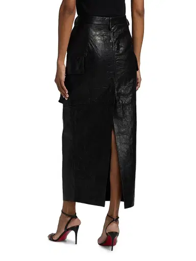 Rick Owens Women's Firbanks Leather Midi-Skirt | Thumbnail 5 Rick Owens Women's Firbanks Leather Midi-Skirt | Thumbnail 5