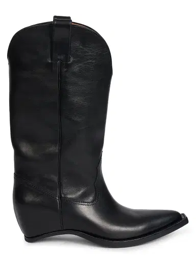 Maison Margiela Women's Heel-Less Leather Knee-High Boots - Black - Size 10 | Thumbnail 1 Maison Margiela Women's Heel-Less Leather Knee-High Boots - Black - Size 10 | Thumbnail 1
